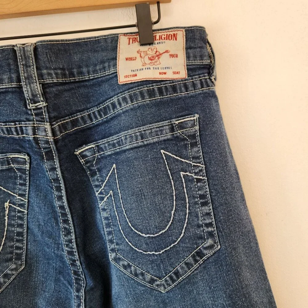 True Religion Ricky Relaxed Straight Jeans Medium Wash Denim Men's 34